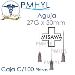 Aguja 27G x 50mm...