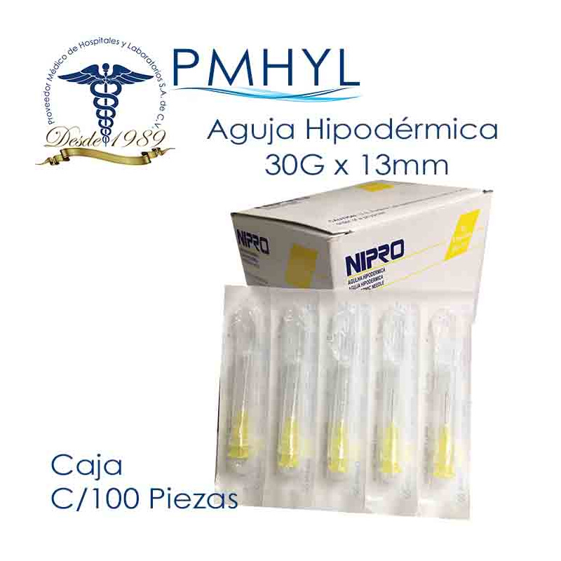 Aguja Hipodermica Nipro 30G x 1/2" (13mm) C/100 | PMHYL