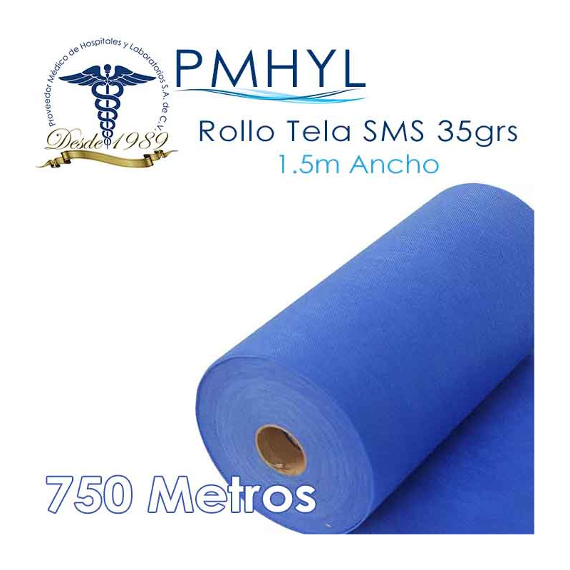 Rollo de Tela SMS Polipropileno Tamaño 1.50m x 750 metros Rollo completo 35grs Full | PMHYL