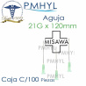 Aguja 21G x 120mm Hipodermica Misawa Disposable Needle | PMHYL