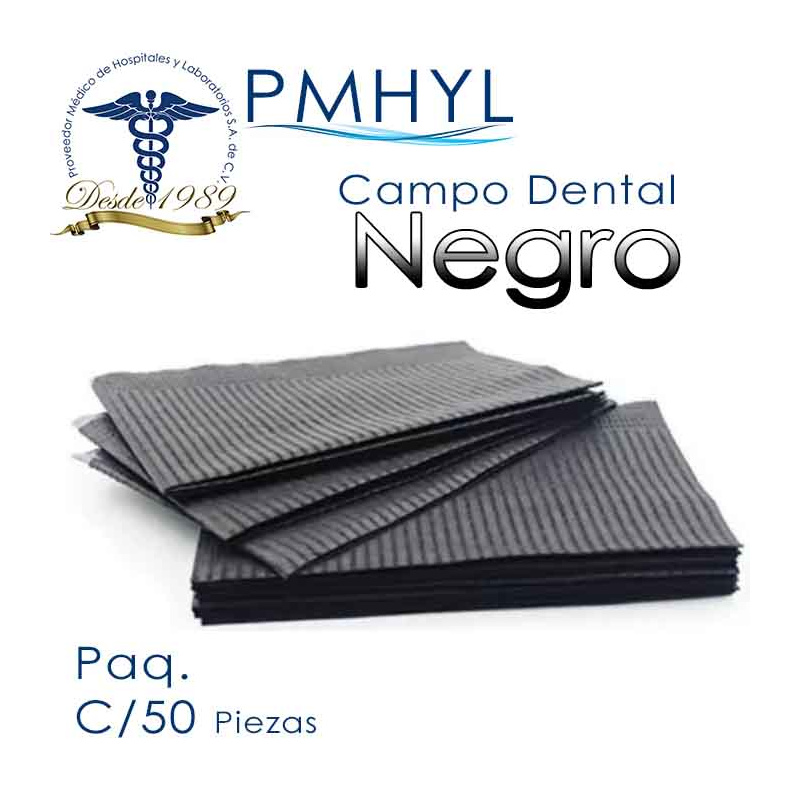 Campo Babero Dental Negro Paq. C/50 Piezas | PMHYL