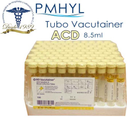 Tubo Vacutainer Amarillo ACD Ref: 364606 Gradilla C/100 pzas | PMHYL