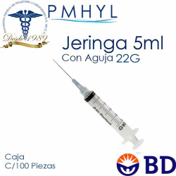 Jeringa 5ml Con aguja BD...