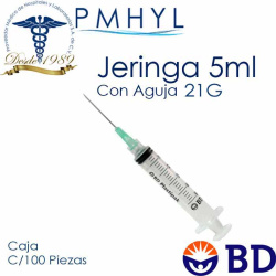 Jeringa 5ml Con aguja BD C/100 Piezas |PMHYL