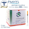 Jeringa Para Insulina 1ml con Aguja 30G x 13mm C/100 Pzas DL | PMHYL