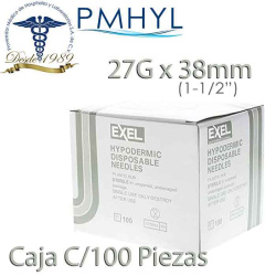 Aguja Exel 27G x 1-1/2" (38mm) - Caja de 100 Piezas | PMHYL