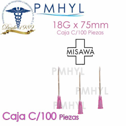 Aguja Misawa 18G x 75mm...