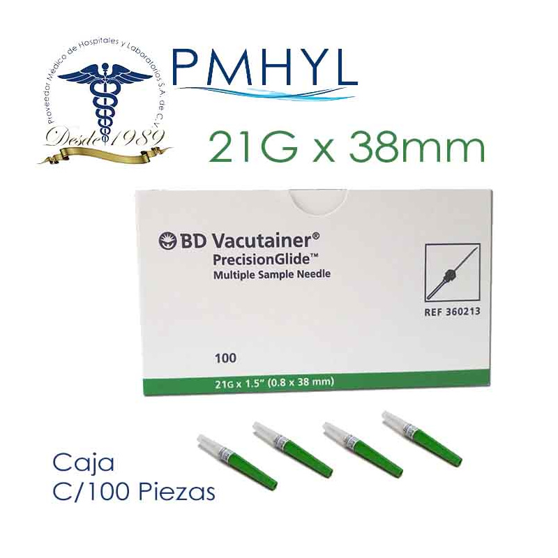 Aguja Vacutainer Toma Multiple Caja C/100 Pzas Codigos: 360211, 360213, 360215 | PMHYL