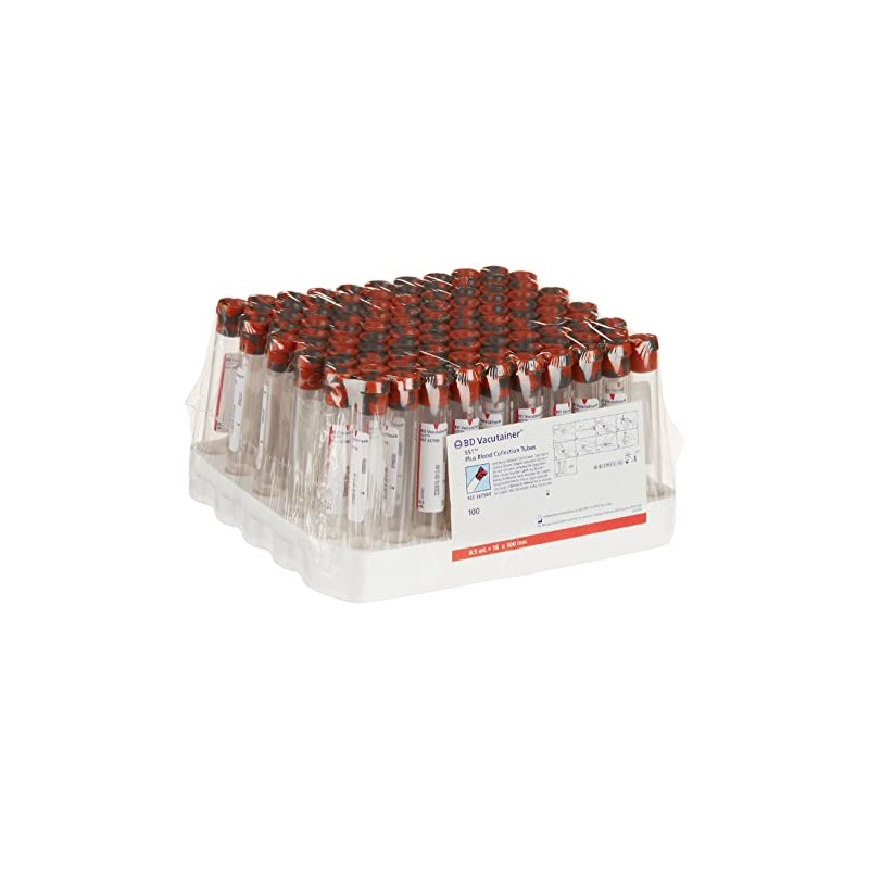 Tubo Vacutainer Rojo-Gris 8.5ml Gradilla C/100 Piezas Ref: 367988 | PMHYL