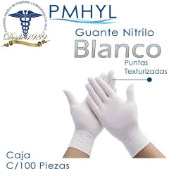 Guante Nitrilo Blanco Uniseal Texturizado No Estéril Caja C/100 Piezas | PMHYL