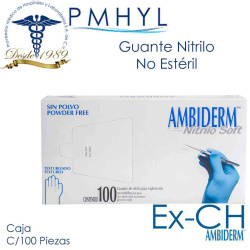 Guante Nitrilo Soft Ambiderm No Estéril Caja C/100 Piezas | PMHYL