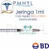 Jeringa Para Insulina 1ml con Aguja 27G x 13mm Desmontable Caja C/100 Piezas Mca. BD 326716 | PMHYL