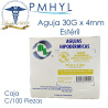 Aguja 30G x 4mm hipodermica ( 0.30mm x 5/32") DL C/100 Pzas | PMHYL