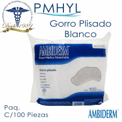 Gorro Cofia Plisado Ambiderm Tipo Acordeon C/100 Piezas | PMHYL