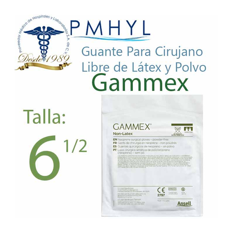 Guante cirujano Libre de Látex Gammex Sin Látex, Sin Polvo Ansell | PMHYL