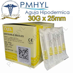 Aguja 30G x 25mm Exel Caja de 100 Piezas | PMHYL