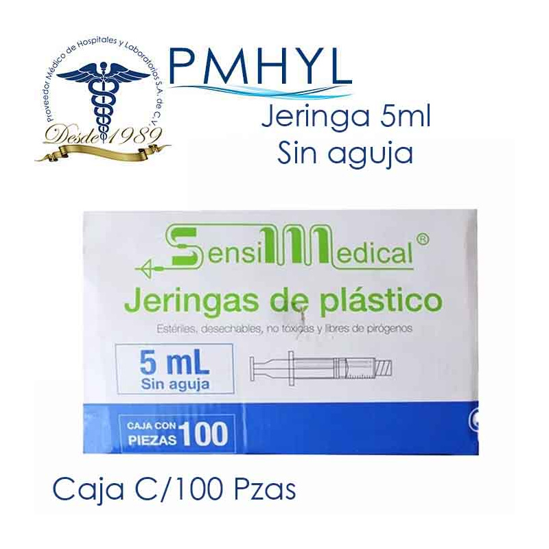 Jeringa 5ml sin aguja Sensimedical C/100 Piezas | PMHYL