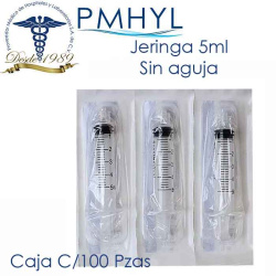 Jeringa 5ml sin aguja Sensimedical C/100 Piezas | PMHYL