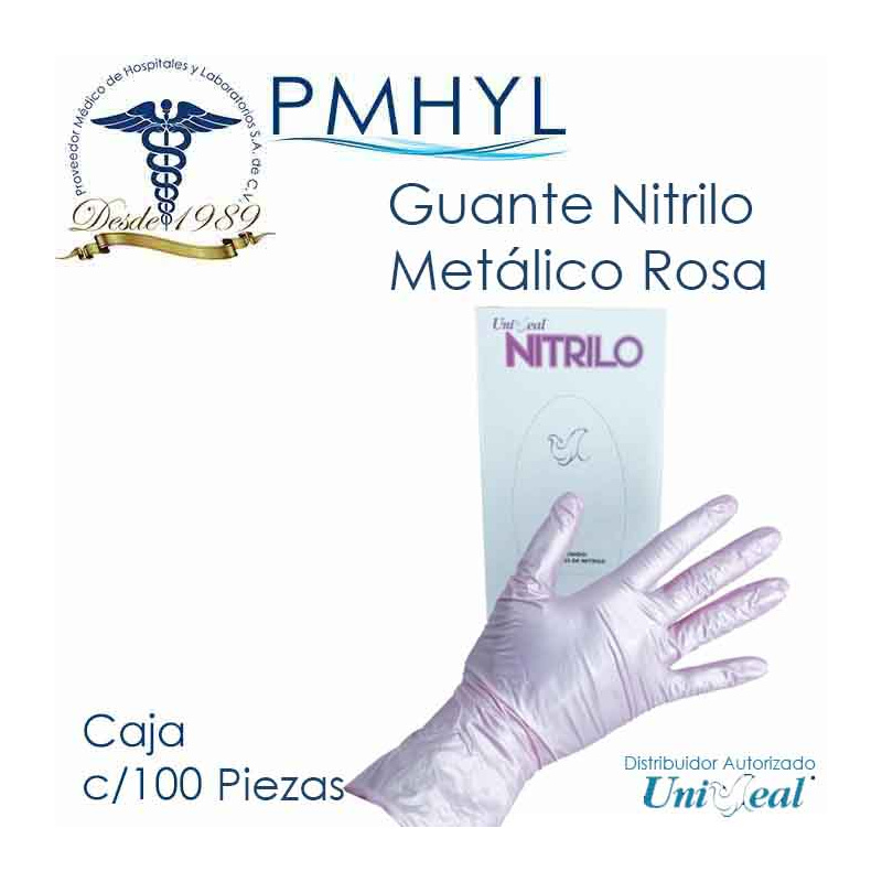 Guante Nitrilo Metalico Libre de Polvo Uniseal | PMHYL