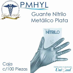 Guante Nitrilo Metalico Libre de Polvo Uniseal | PMHYL