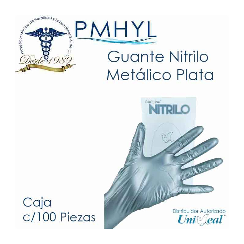 Guante Nitrilo Metalico Libre de Polvo Uniseal | PMHYL