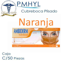 Cubreboca Naranja Plisado...