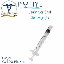 Jeringa 3ml sin Aguja Caja...