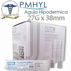 Aguja Exel 27G x 1-1/2" (38mm) - Caja de 100 Piezas | PMHYL