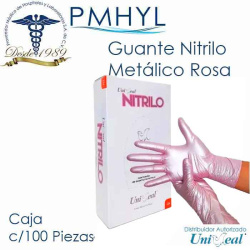 Guante Nitrilo Metalico Libre de Polvo Uniseal Caja C/100 Pzas | PMHYL