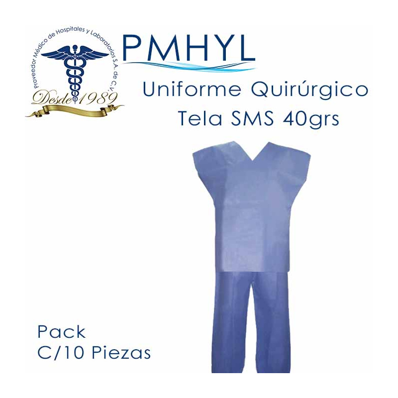 Uniforme para Cirujano Desechable Tela SMS 35grs Pack C/10 Piezas | PMHYL