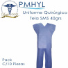 Uniforme para Cirujano Desechable Tela SMS 35grs Pack C/10 Piezas | PMHYL