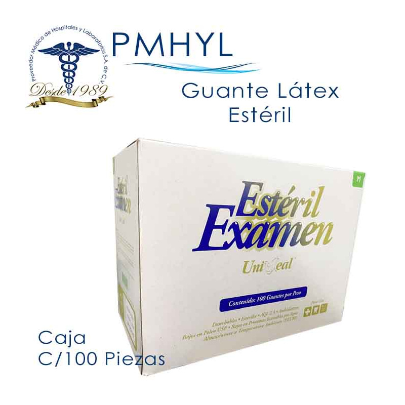 Guante Para Cirujano Látex Estéril Uniseal C/100 Piezas | PMHYL