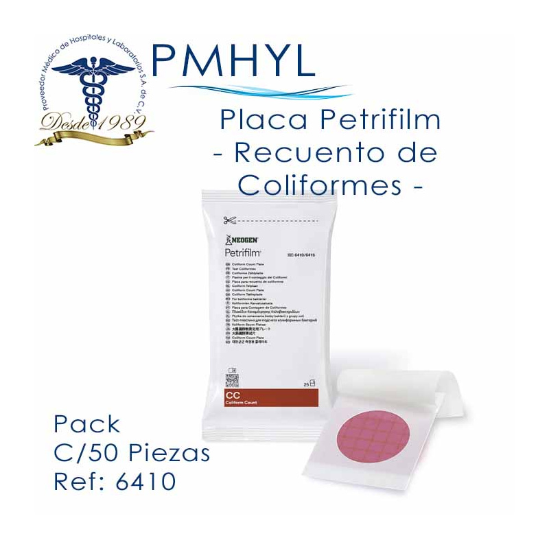 Placas Petrifilm™ Aqua para Recuento de Coliformes c/50 Piezas Neogen 6410 | PMHYL