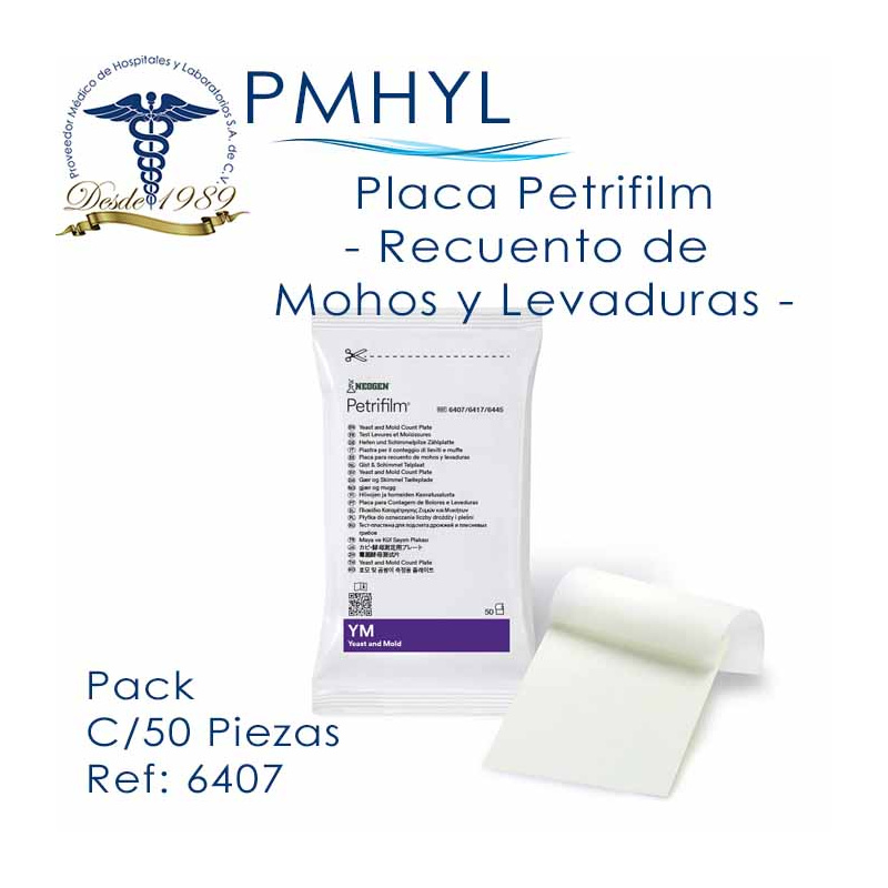 Placa Petrifilm™ para Recuento de Hongos y Levaduras Caja C/100 Piezas Neogen 6407| PMHYL