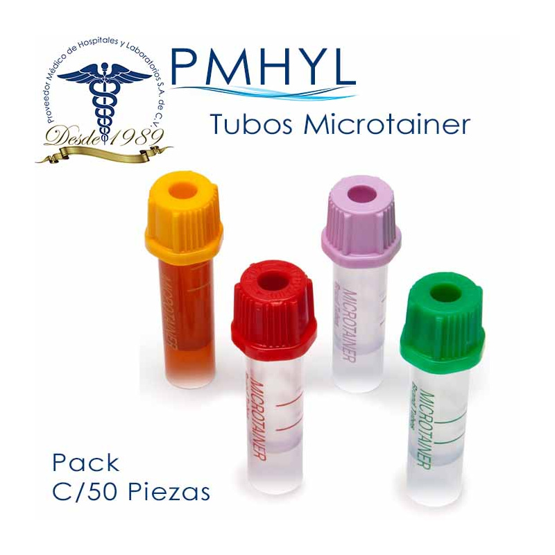 Tubo Microtainer BD Vacutainer Ref: 365967, 365985, 365978, 365963, 365974 Paquete C/50 Piezas | PMHYL