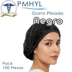Gorro Plisado Negro Tipo...