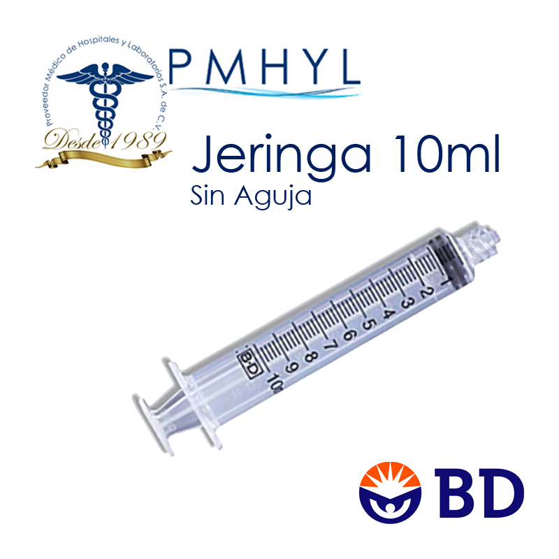 Jeringa 10ml sin Aguja Bd C/100 Pzas Ref: 990172 ( Referencia anterior 302561 ) | PMHYL