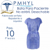 Bata para Paciente Tela SMS 35grs Polipropileno Paq. c/10 Piezas | PMHYL