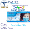Cubreboca Plisado Infantil Termosellado Azul-Panditas Ambiderm Grado Médico Caja C/50 Piezas | PMHYL