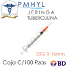 Jeringa para Tuberculina C/aguja 25G x 16mm C/100 Pzas | PMHYL