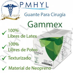 Guante cirujano Libre de Látex Gammex Sin Látex, Sin Polvo Ansell | PMHYL