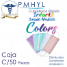 Cubreboca Plisado Infantil Termosellado Multicolor Liso Ambiderm Grado Médico Caja C/50 Piezas | PMHYL