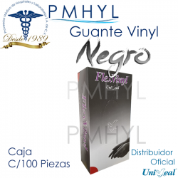 Guante Vinyl Negro Libre de...