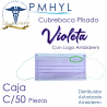 Cubreboca Violeta Plisado Adulto Ambiderm Termosellado Caja C/50 Piezas | PMHYL