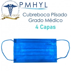 Cubreboca Azul Cobalto Uniseal Adulto Termosellado Unimask 4 Caja c/50 Pzas| PMHYL