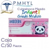 Cubreboca Plisado Infantil Termosellado Rosa-Panditas Ambiderm Grado Médico Caja C/50 Piezas | PMHYL