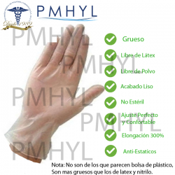 Guante Vinilo Ambiderm Vinyl Libre de Polvo Ambiderm Caja C/100 Piezas | PMHYL