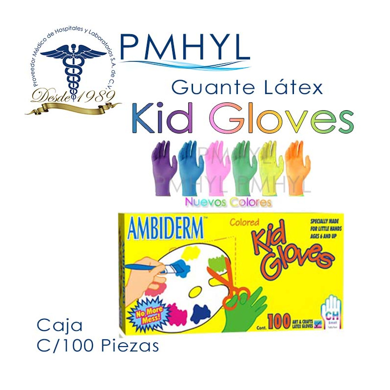 Guante Látex Kid Gloves Ambiderm No Estéril Multicolor Chico | PMHYL