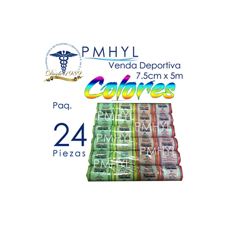 Venda Deportiva Multicolor 7.5cm x 5m Dibar | PMHYL