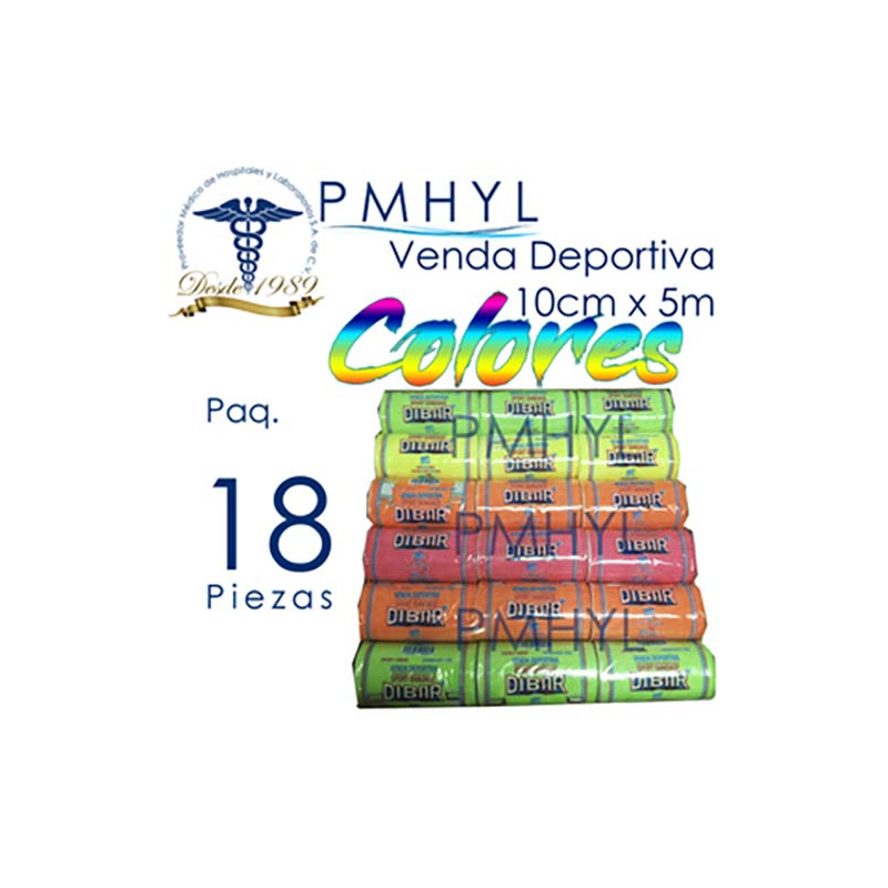 Venda Deportiva Multicolor 10cm x 5m Dibar | PMHYL